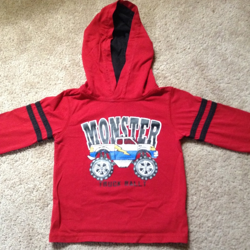 Monster Truck Rally long sleeve, hooded tshirt 3T - Picture 1 of 3